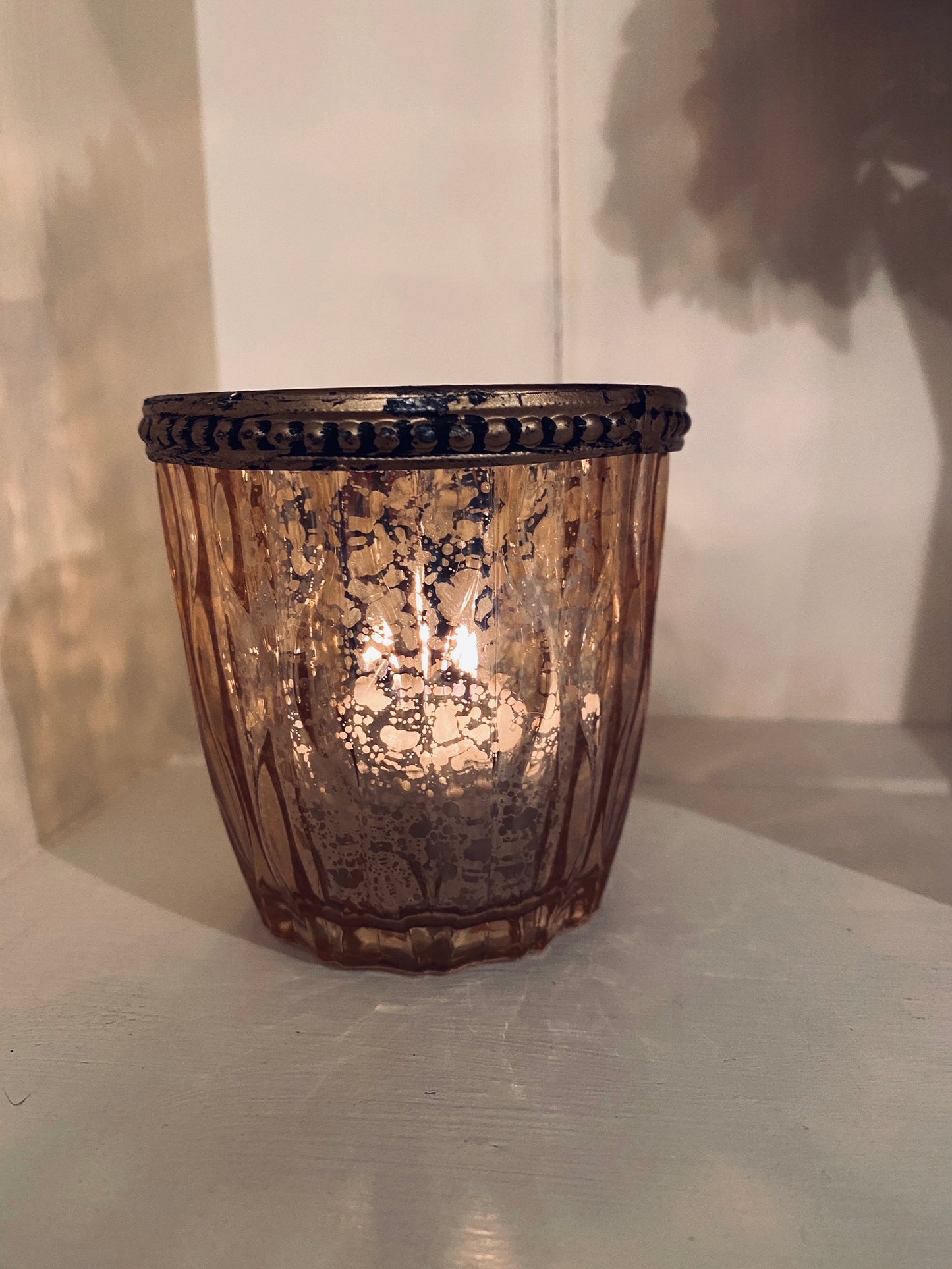 Harlequin rose gold Tea Light Candle Holder