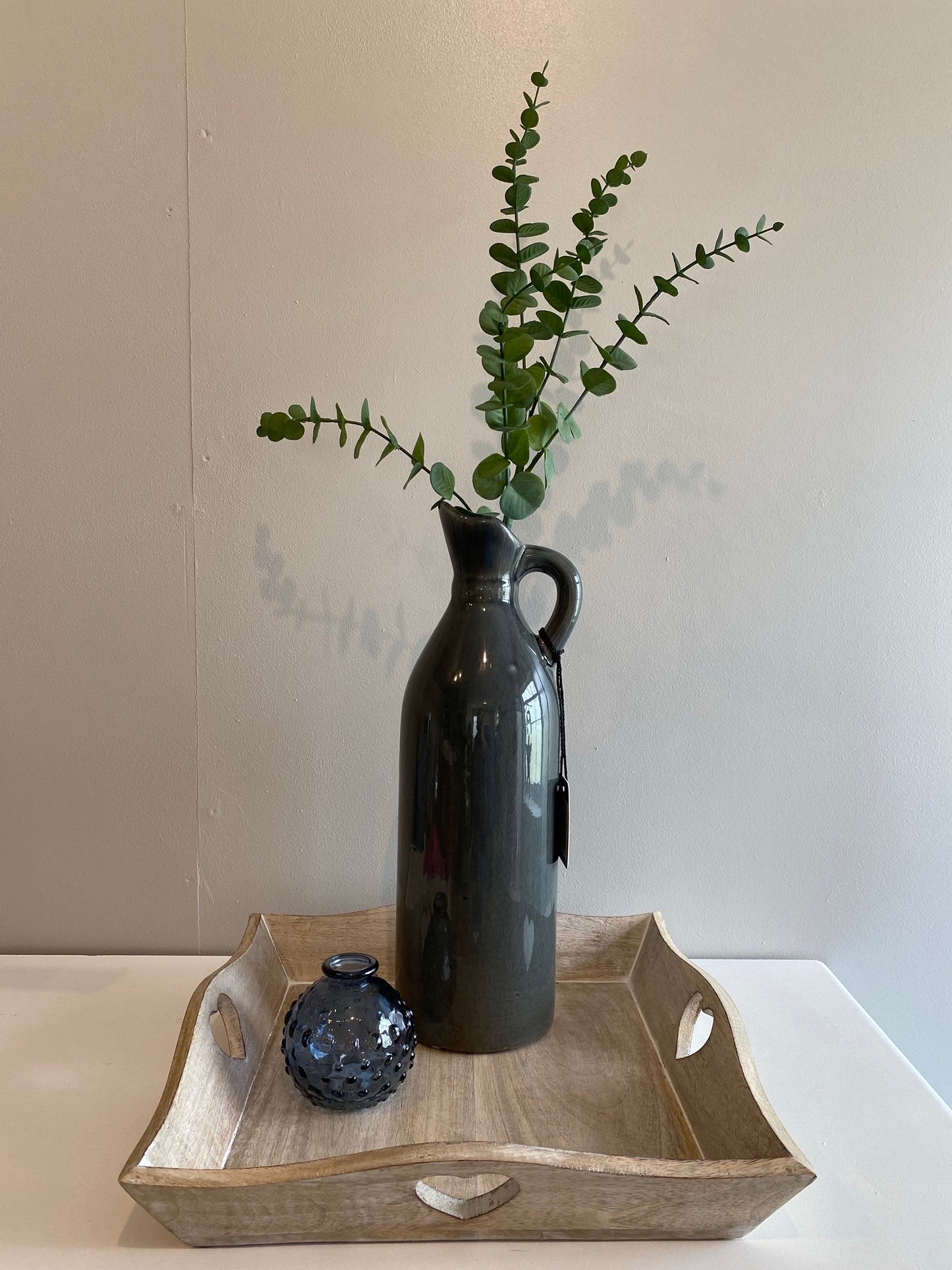 Tall Blue Jug Vase