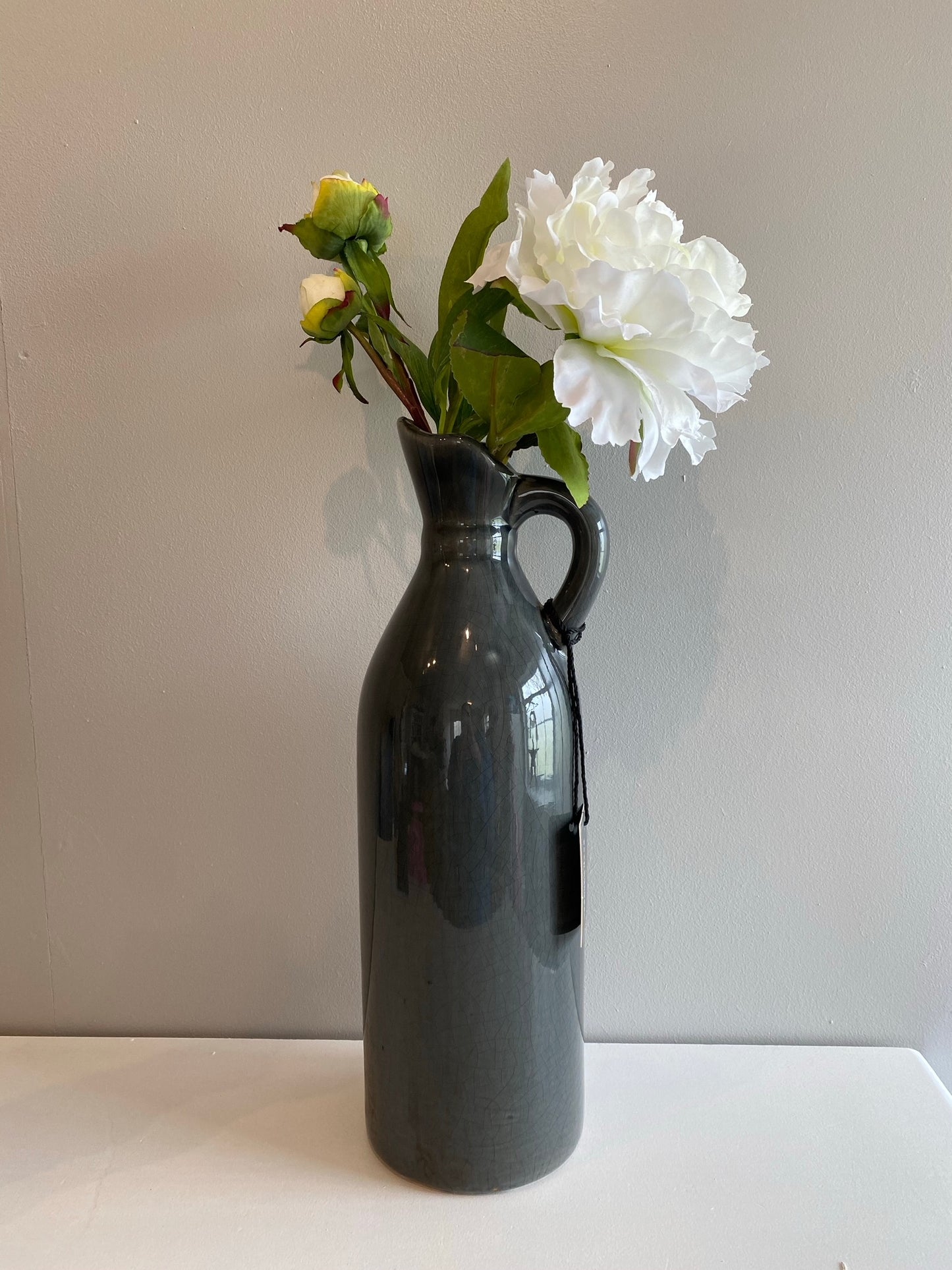 Tall Blue Jug Vase